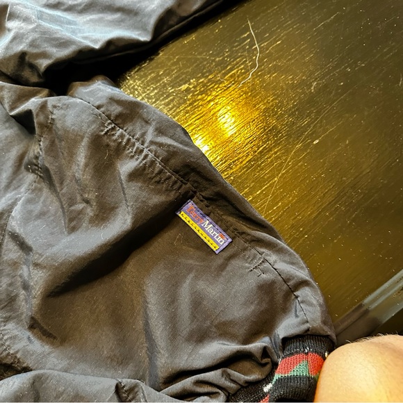 Vintage Terry Martin Medium Oversized Wide Windbreaker Tribal Print Black Red - Picture 3 of 9